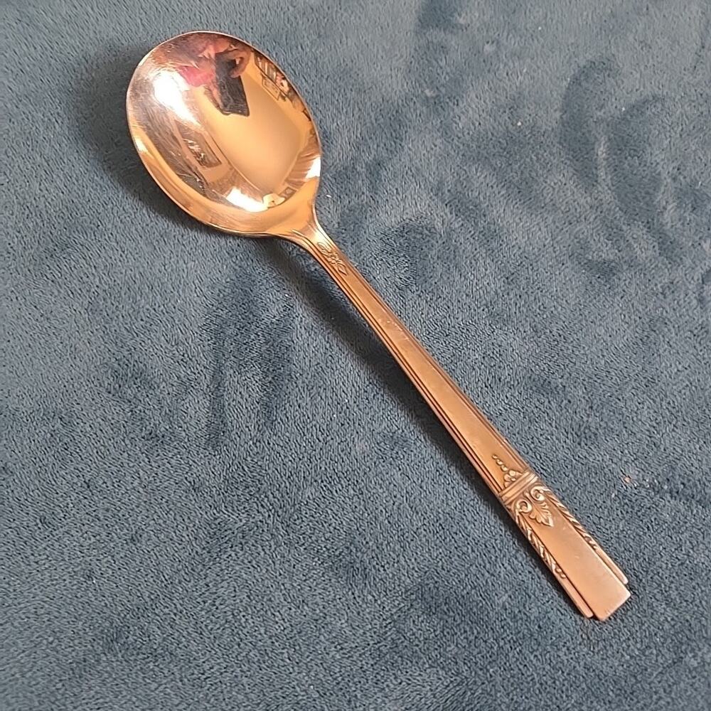 1 Lady Drake Wm A Rogers AA Heavy Oneida Ltd Round Bowl Soup Spoon (Gumbo)
